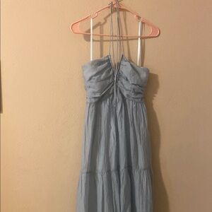 Elegant Blue Halter Dress